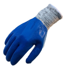 NMSAFETY mit blauem Nitril überzogene Anti-Schnitt-Handschuhe für den Bau